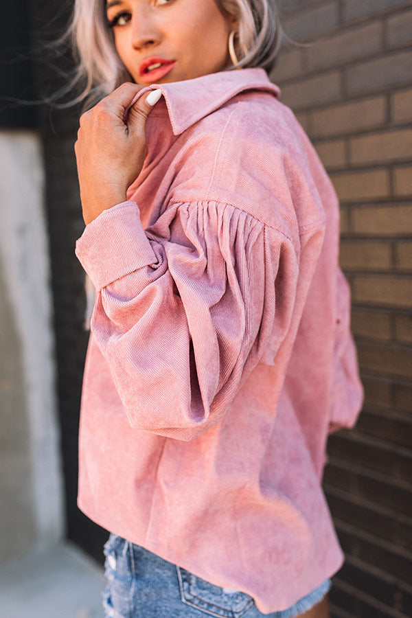 Creative Idea Corduroy Top in Blush Image - 4