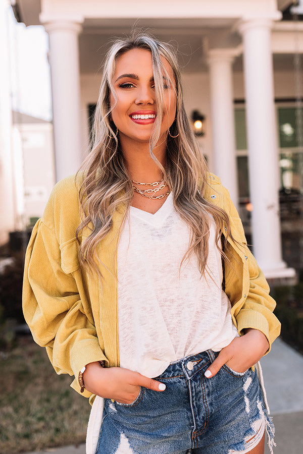 Creative Idea Corduroy Top in Mustard Image - 5