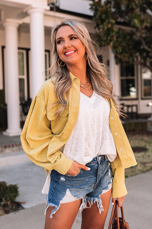 Creative Idea Corduroy Top in Mustard Image - 3