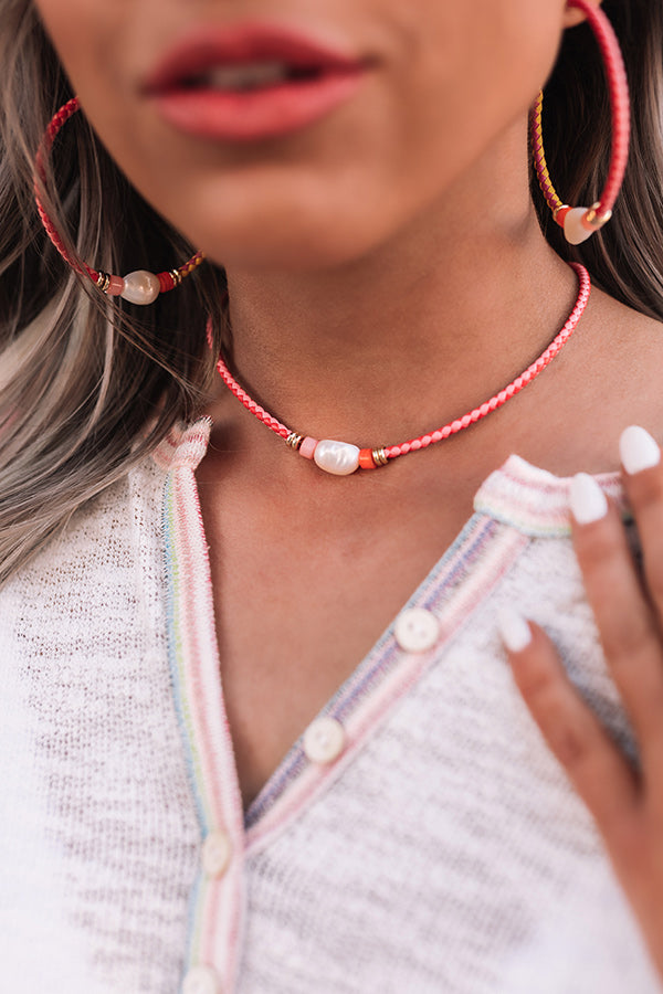 Kendra Scott Raven Gold Braided Choker Necklace in Coral Mix Image - 3