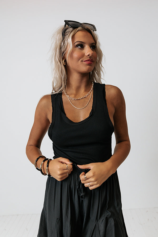 Getting Real Ribbed Tank in Black Image - 2