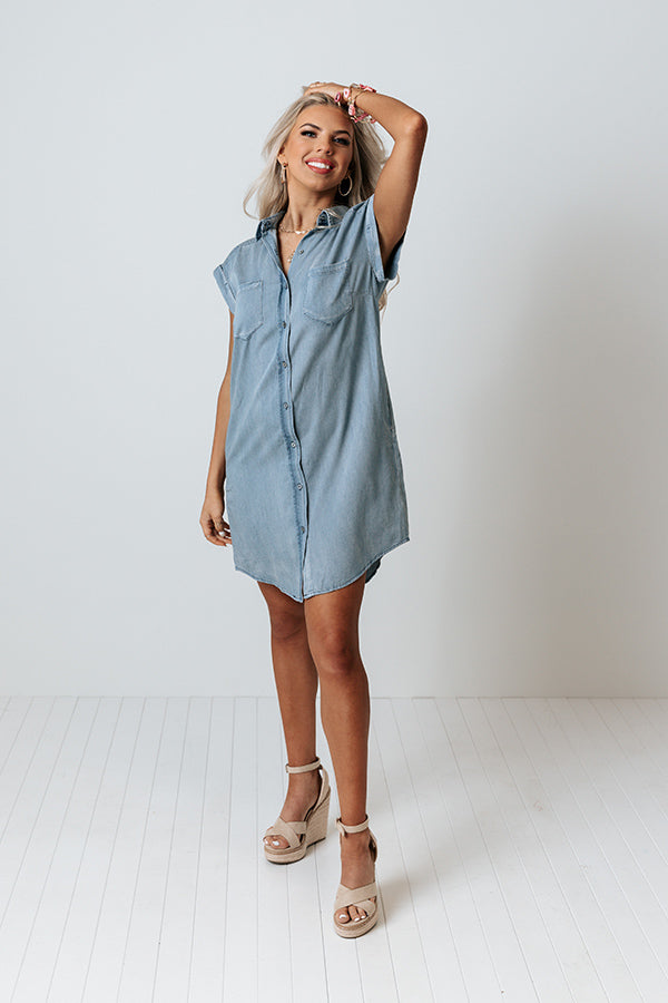 Sweet Admirer Chambray Dress Image - 3