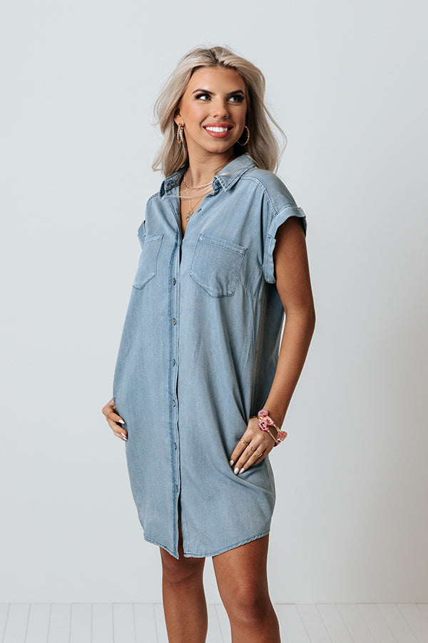 Sweet Admirer Chambray Dress Image - 4