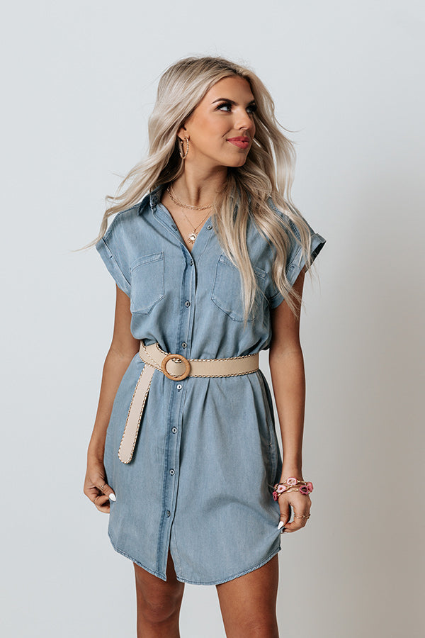 Sweet Admirer Chambray Dress Image - 1
