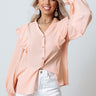 Plaza Promise Ruffle Top In Peach Image - 1