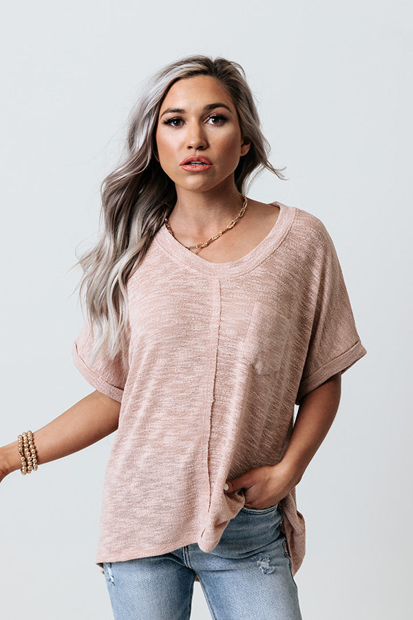 Heart And Soul Knit Top In Blush Image - 1