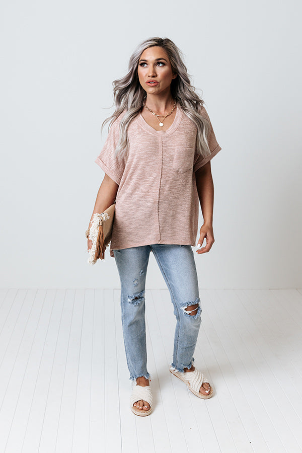 Heart And Soul Knit Top In Blush Image - 2