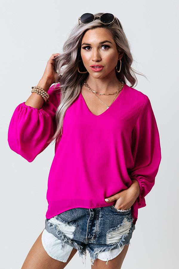 Charming Intuition Shift Top In Fuchsia Image - 3