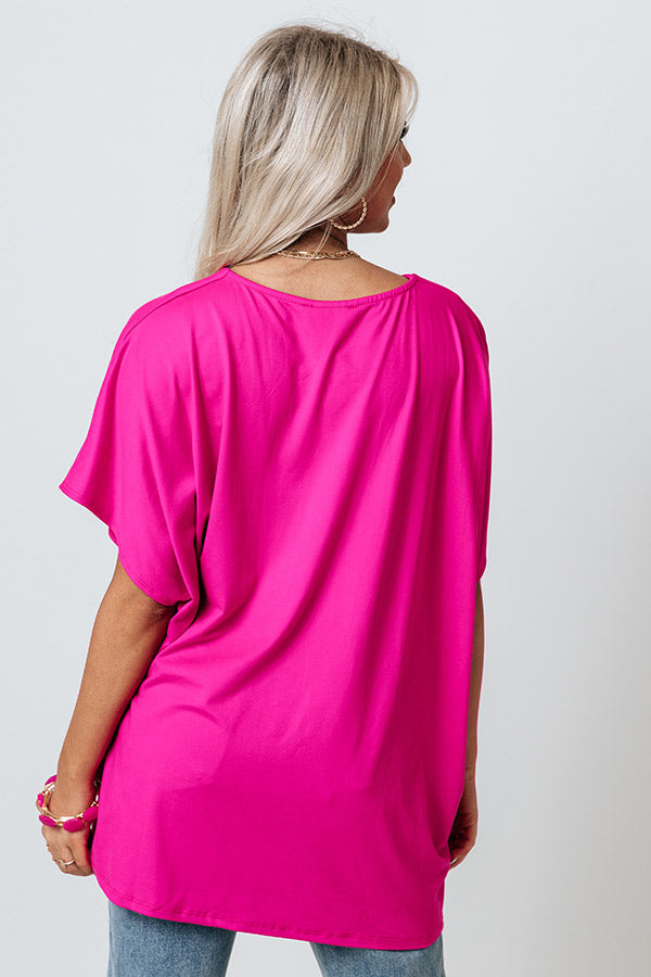 Sunday Stroll Shift Top In Hot Pink Image - 3