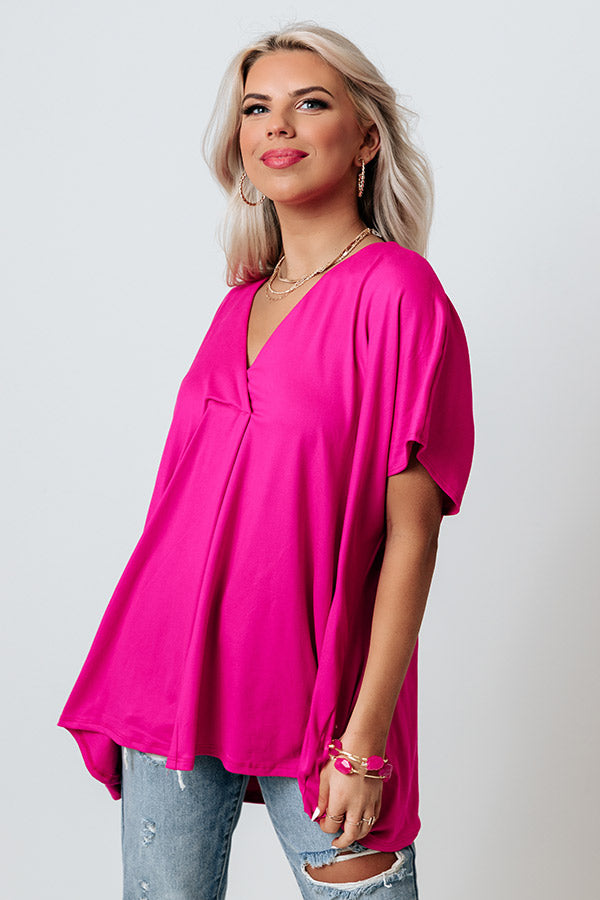 Sunday Stroll Shift Top In Hot Pink Image - 4