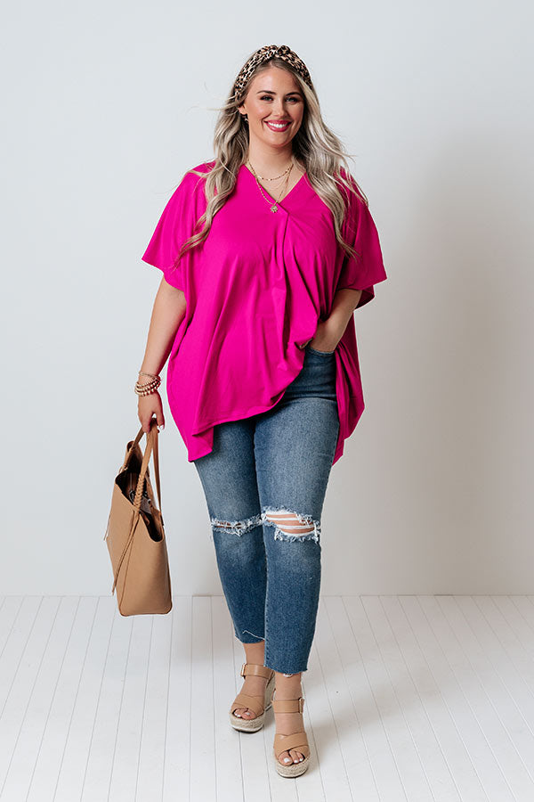 Sunday Stroll Shift Top In Hot Pink Curves Image - 2