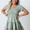 Honey So Sweet Ruffle Dress In Pear Image - 1