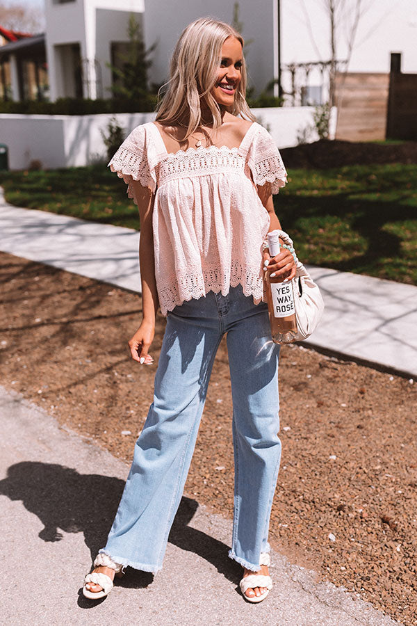 Tradewinds Crochet Top In Pink Image - 3
