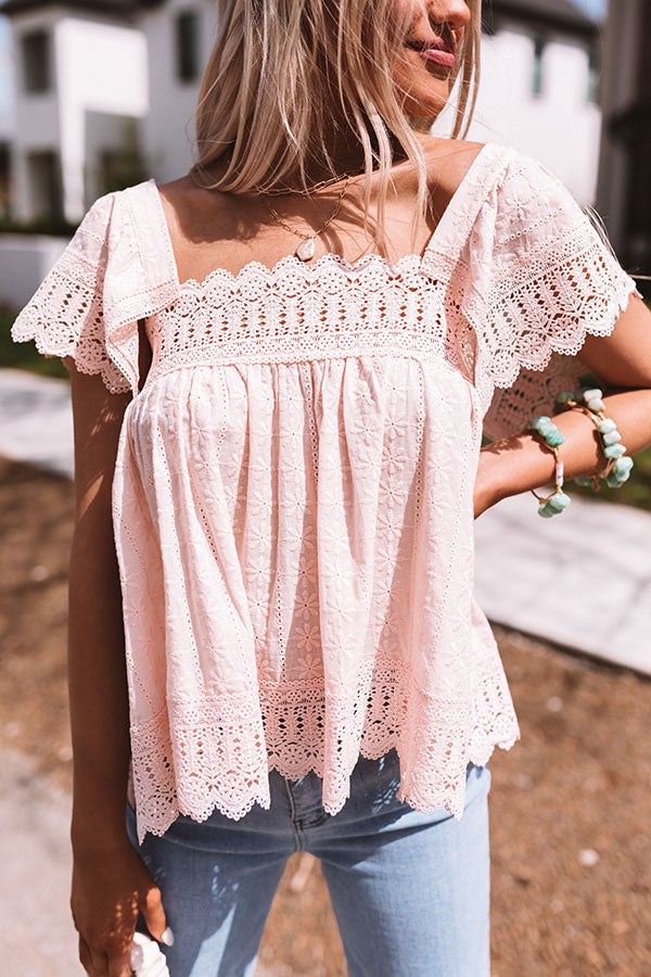 Tradewinds Crochet Top In Pink Image - 5