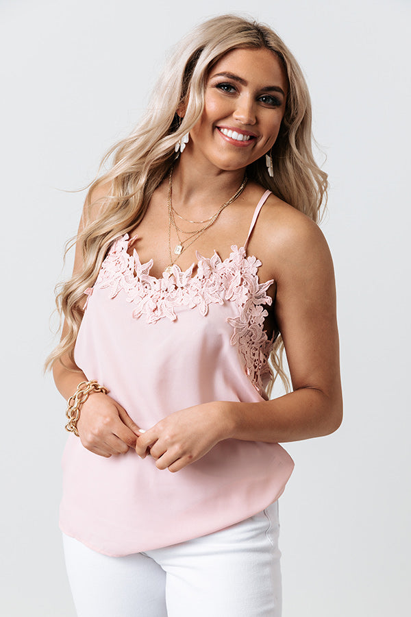 Blissed Out Crochet Tank In Blush Image - 3
