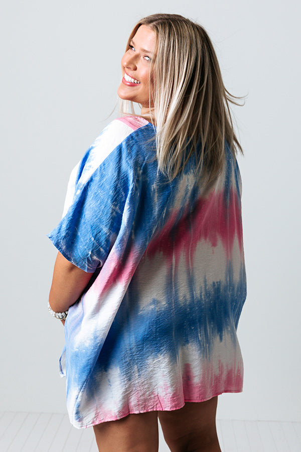 Nice To Sea You Tie Dye Tunic In Pink Curves Image - 4