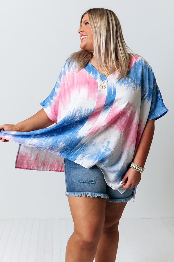 Nice To Sea You Tie Dye Tunic In Pink Curves Image - 3