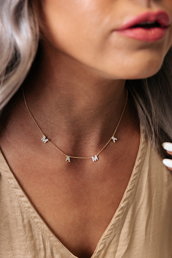 Mama Dainty Charm Necklace In Gold Image - 1