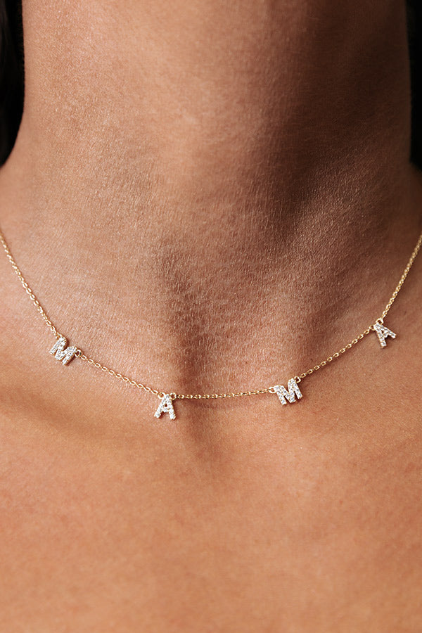 Mama Dainty Charm Necklace In Gold Image - 2