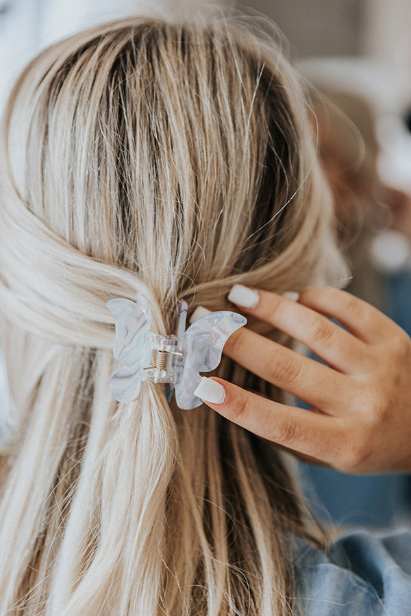 Oakcrest Butterfly Hair Claw In Blue Image - 3