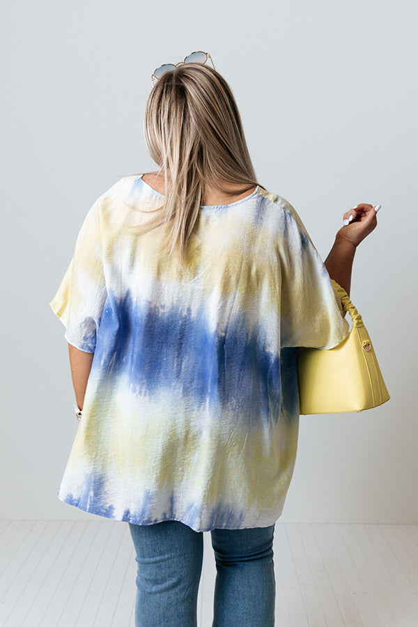 Nice To Sea You Tie Dye Tunic In Yellow   Curves Image - 4