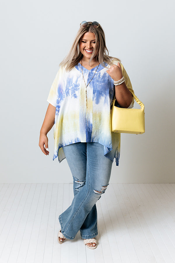 Nice To Sea You Tie Dye Tunic In Yellow   Curves Image - 2