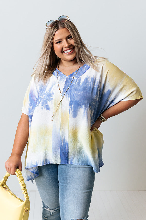 Nice To Sea You Tie Dye Tunic In Yellow   Curves Image - 3