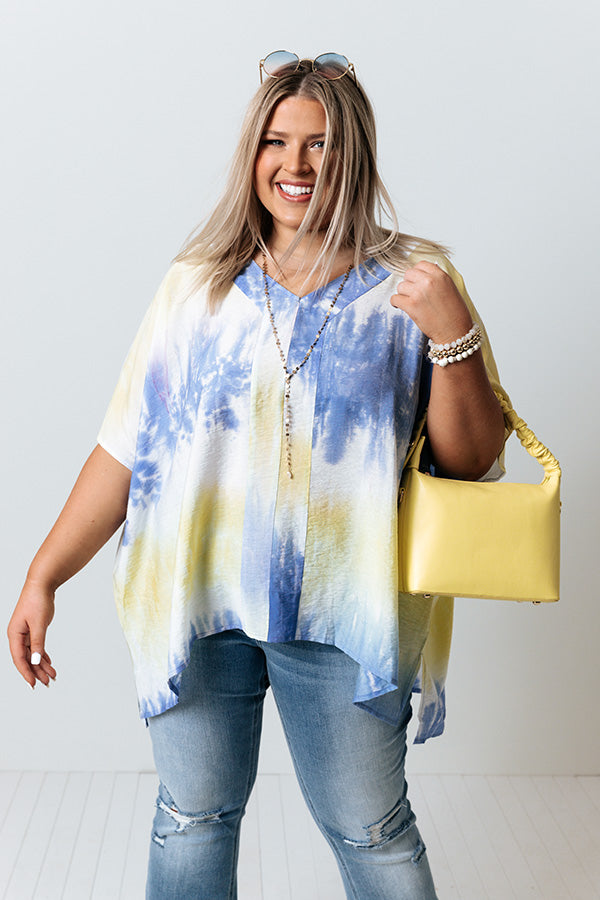 Nice To Sea You Tie Dye Tunic In Yellow   Curves Image - 1