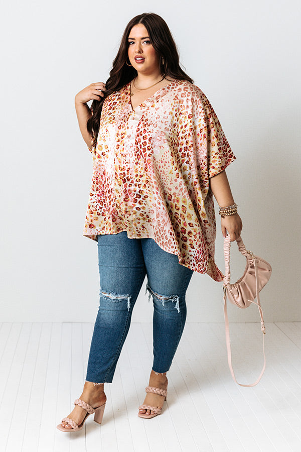 Coconut Paradise Leopard Tunic In Rose Quartz Curves Image - 2