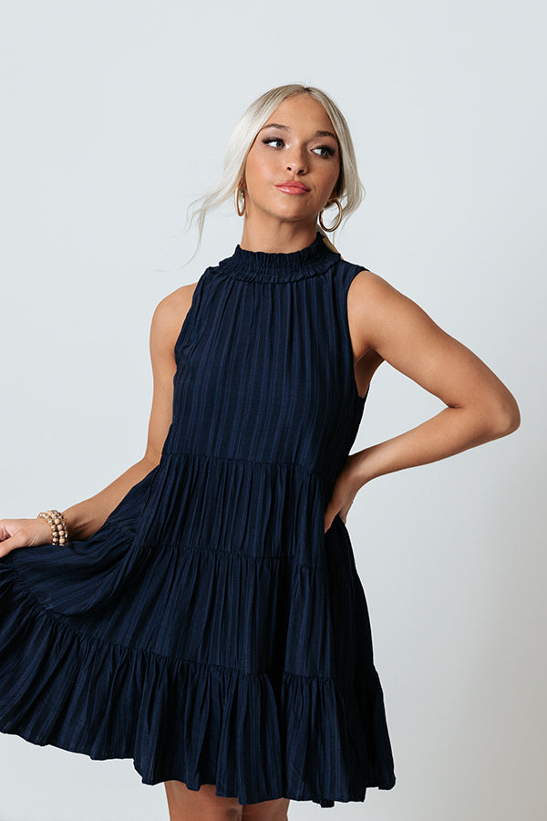 Tea And Tunes Shift Dress In Navy Image - 3