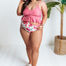 Blooms And Bliss High Waist Reversible Bikini Bottoms in Pink Curves Image - 1