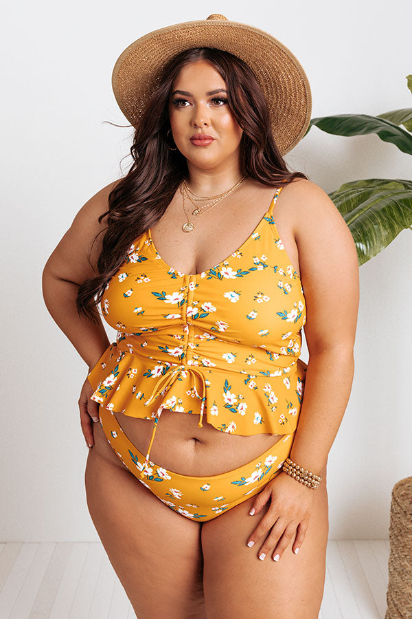 Secret Beach Reversible Bikini Bottoms in Marigold Curves