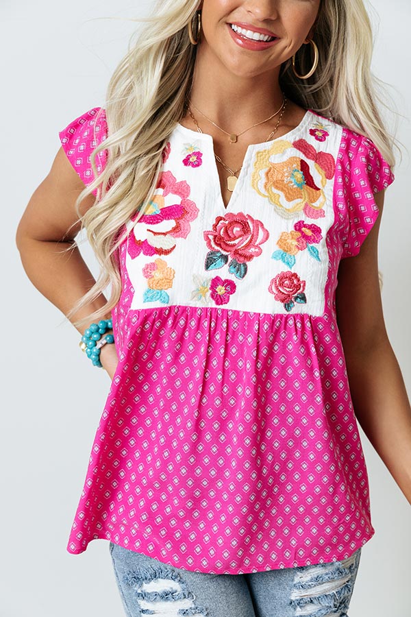 I'll Have This Rose Embroidered Shift Top Image - 4