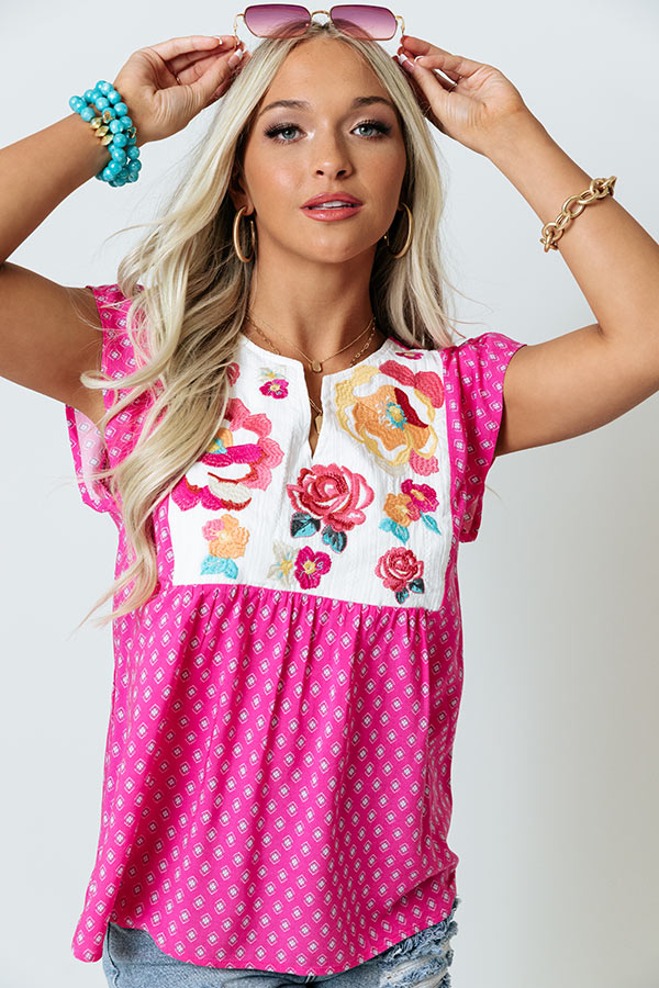 I'll Have This Rose Embroidered Shift Top Image - 3