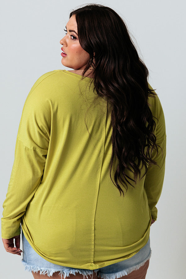 Never Change Shift Tee in Lime Punch Curves Image - 3