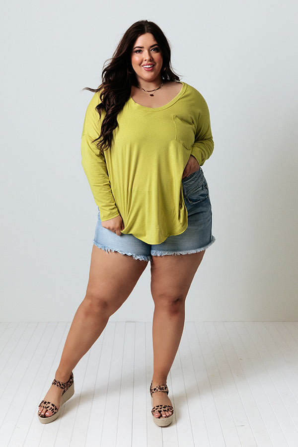 Never Change Shift Tee in Lime Punch Curves Image - 2