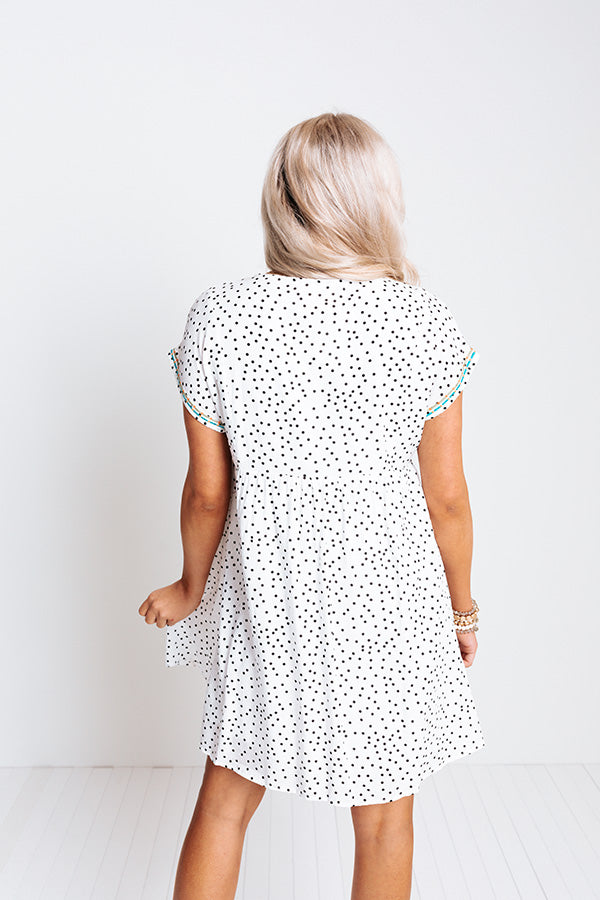 Brag About It Embroidered Shift Dress in White Image - 5