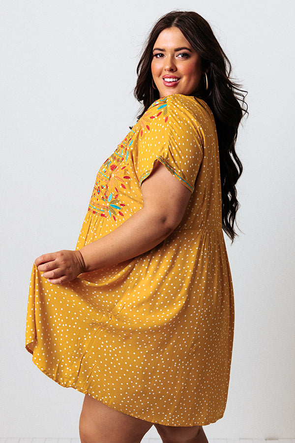 Brag About It Embroidered Shift Dress in Marigold Curves Image - 4