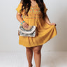 Brag About It Embroidered Shift Dress in Marigold Curves Image - 1