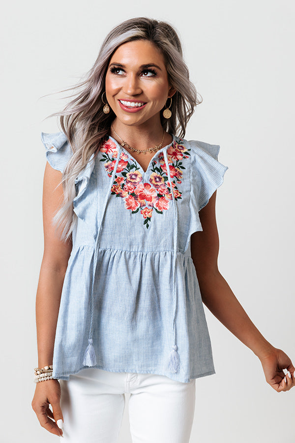 Gardenia Charm Embroidered Shift Top Image - 4