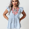 Gardenia Charm Embroidered Shift Top Image - 1