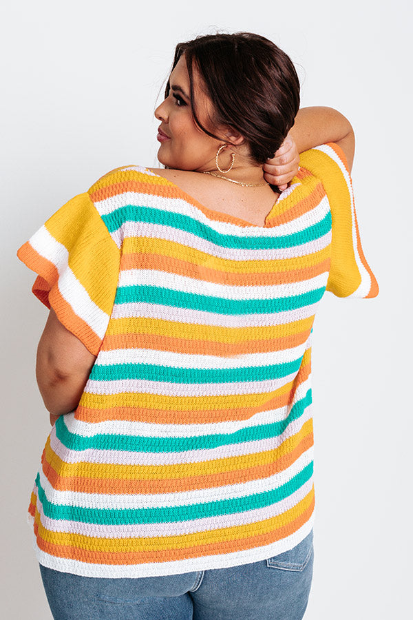 Summer Spirit Stripe Knit Top Curves Image - 4