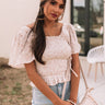 Starlet Style Smocked Top In Latte Image - 1