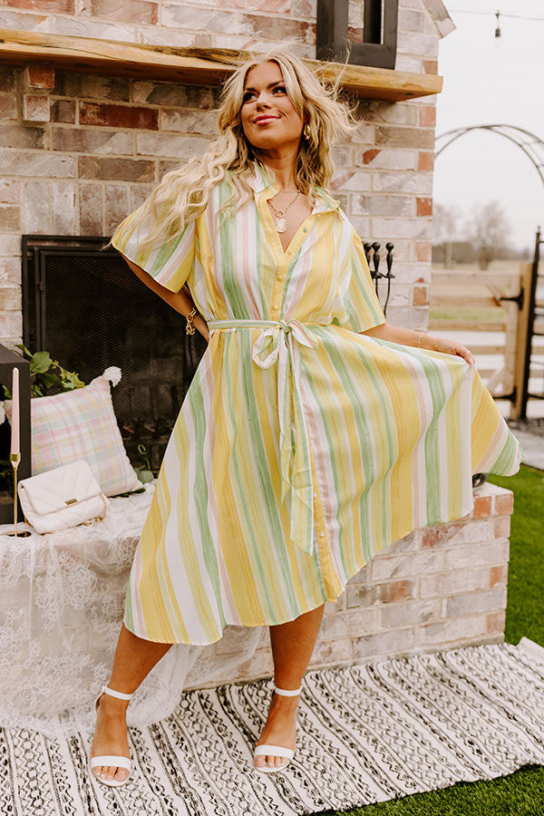 Vacay Honey Stripe Dress Curves Image - 2