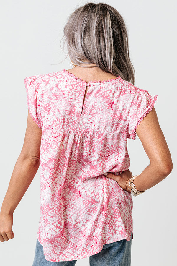 Charm Life Embroidered Shift Top in Pink Image - 4