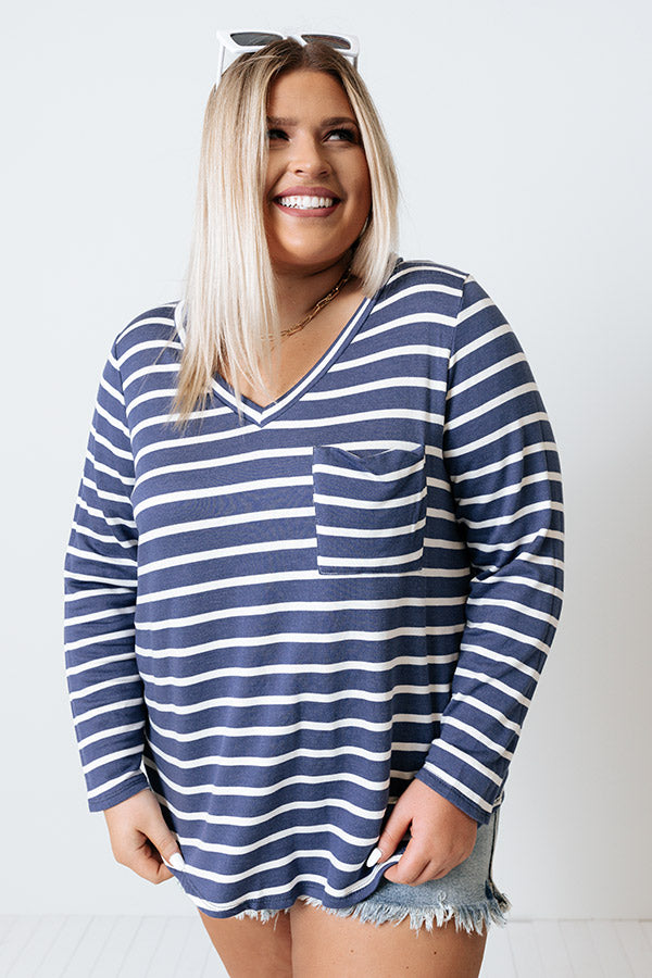 Salty Air Stripe Shift Top in Riverside Curves Image - 3