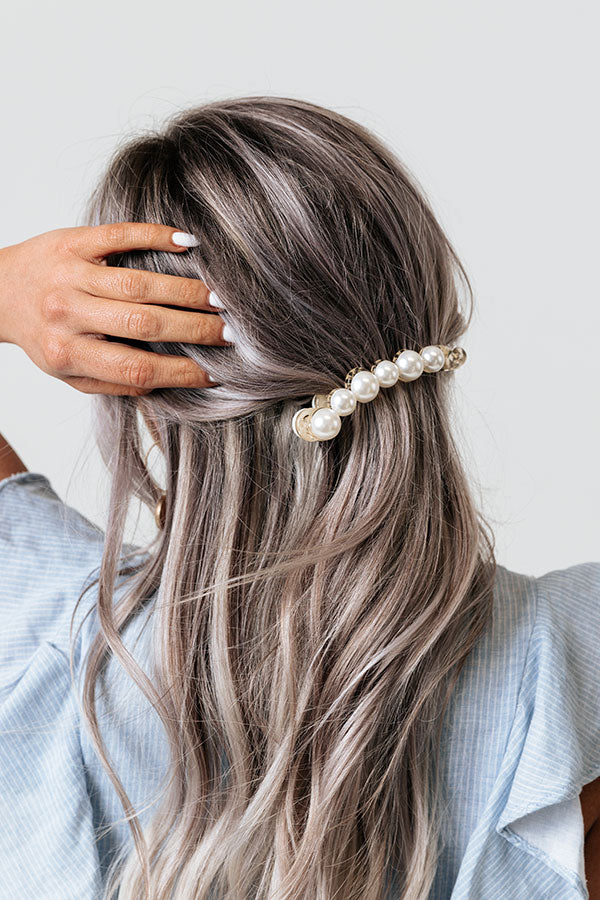 Lighten The Mood Banana Pearl Hair Clip In Ivory Image - 1