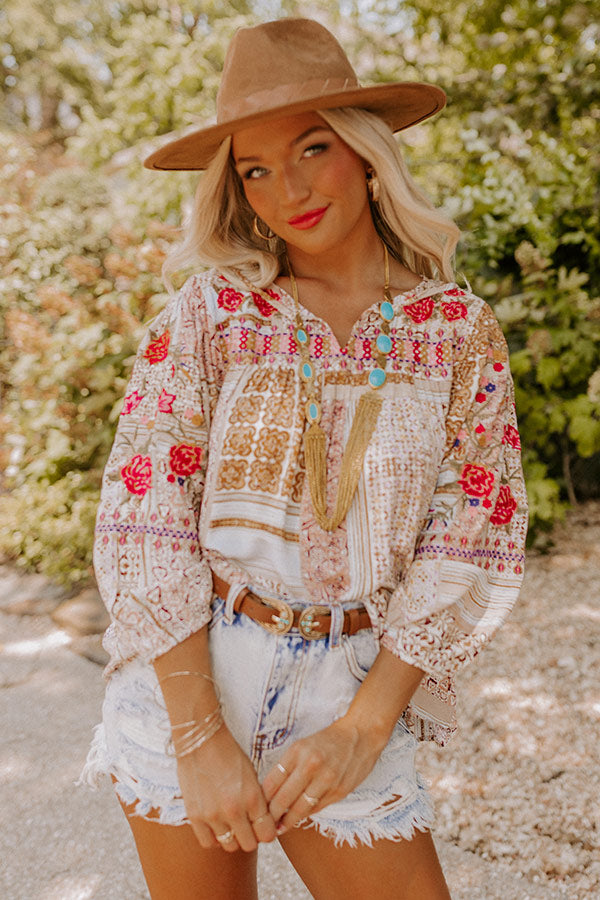 Focus On Love Embroidered Shift Top Image - 2