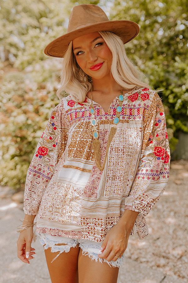 Focus On Love Embroidered Shift Top Image - 5