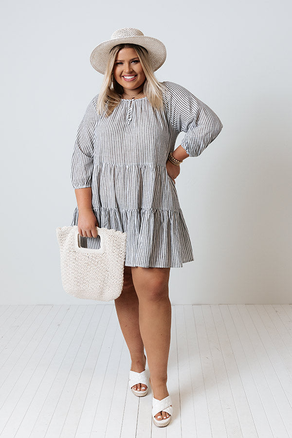 Beach Appeal Stripe Shift Dress Curves Image - 4